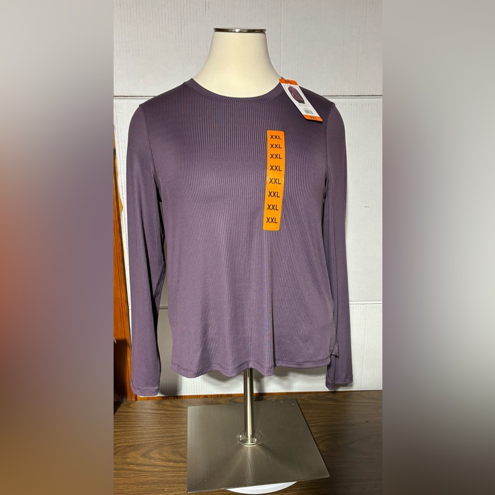 NWT Danskin WOMENS XXL purple Ultimate rib long sleeve tee.